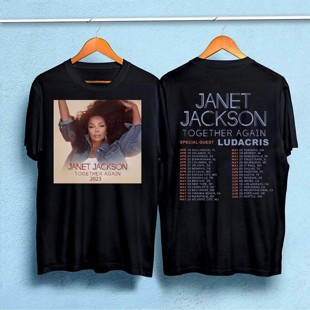 Janet Jackson Together Again Tour Shirt 2 Sided Janet Tour Tshirt